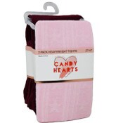 Wholesale - 2pk 2T-4T PINK CH STARS CABLE & SOLID HWT FOOTED SOCKS, UPC: 193159289706